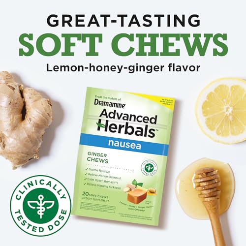 Ginger Chews for Nausea Relief - 20 Count