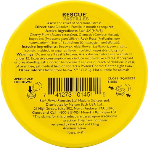 Bach RESCUE PASTILLES - Natural Stress Relief Lozenges