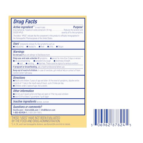 Boiron Oscillococcinum for Flu Symptom Relief - 30 Count