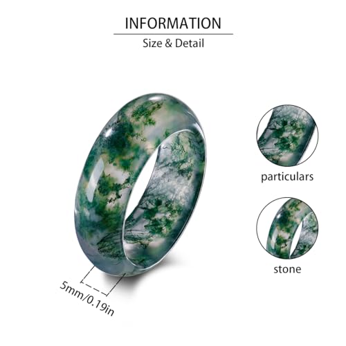 Angol Moss Agate Ring - Unisex Green Gemstone