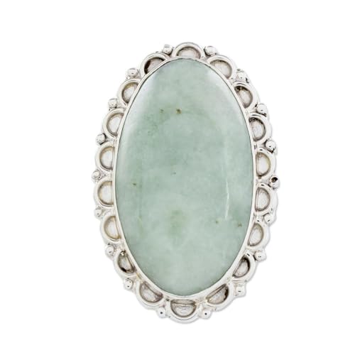Handmade Guatemalan Jade Cocktail Ring - Pale Dahlia