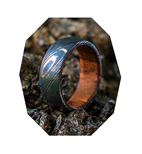 Custom Handmade Damascus Steel Wedding Band for Men