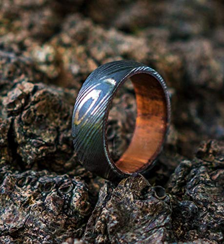 Custom Handmade Damascus Steel Wedding Band for Men