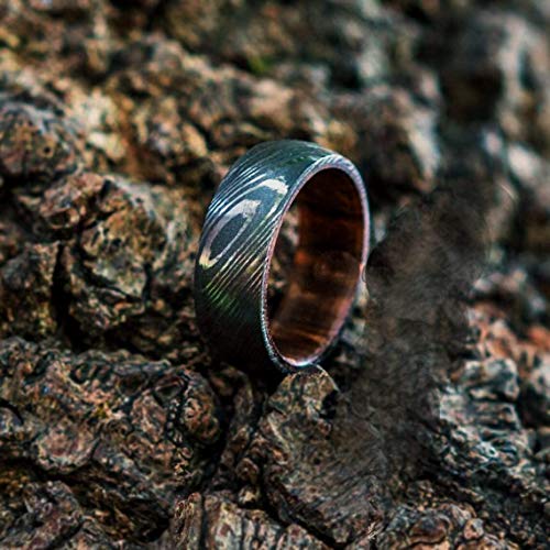 Custom Handmade Damascus Steel Wedding Band for Men