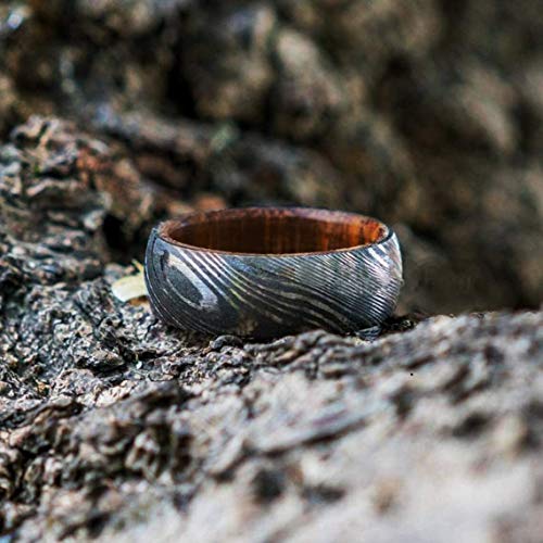 Custom Handmade Damascus Steel Wedding Band for Men