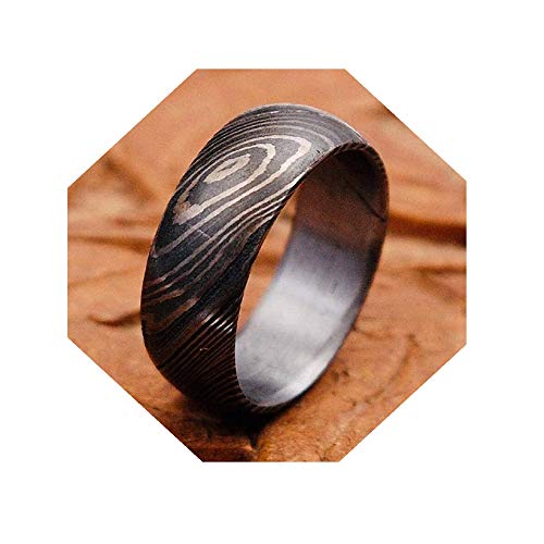 Custom Handmade Damascus Steel Engagement Ring for Men