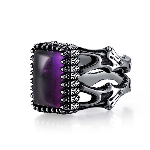 Handmade Amethyst Men's Ring in Sterling Silver
