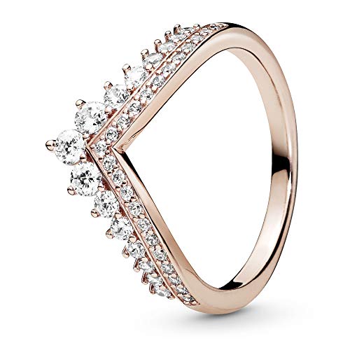 Rose Gold Wishbone Ring with Cubic Zirconia