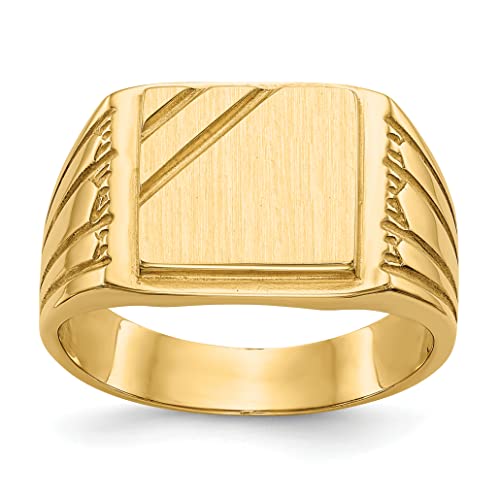 Personalized 14K Gold Men's Engraved Signet Ring