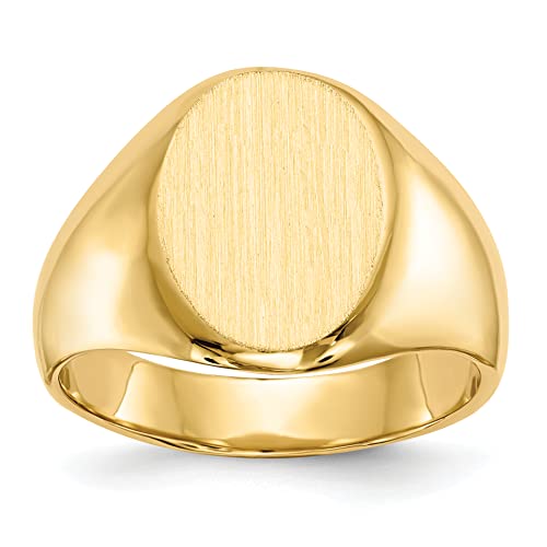 Custom Engraved 14K Yellow Gold Signet Ring