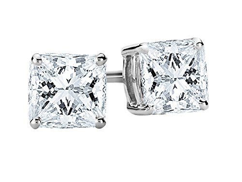 1.5 Carat Princess Cut Diamond Stud Earrings