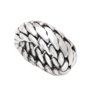 Handmade Men's Sterling Silver Python Ring Band