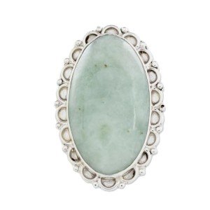 Handmade Guatemalan Jade Cocktail Ring - Pale Dahlia