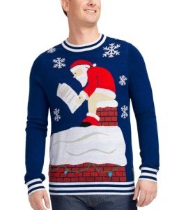 Hilarious Blue Santa Claus Christmas Sweater for Men