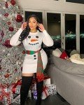 Festive Winter Snowman Sweater Dress for Women