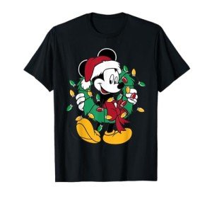 Mickey Mouse Christmas Lights Gemstone Pendant Necklace