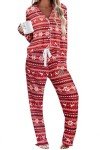 Ekouaer Women's Christmas Pattern Pajamas Set