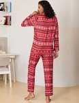 Ekouaer Women's Christmas Pattern Pajamas Set