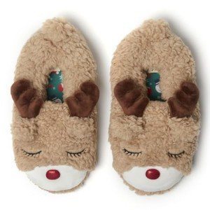 Festive Family Holiday Slippers with Reindeer Design