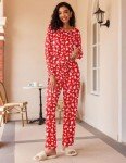 Soft Long Sleeve Pajama Set with Pockets