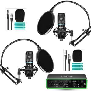 Movo PodKit2A Dual Condenser Microphone Bundle