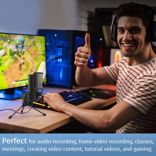 CMTECK USB Podcast Microphone with Pop Filter