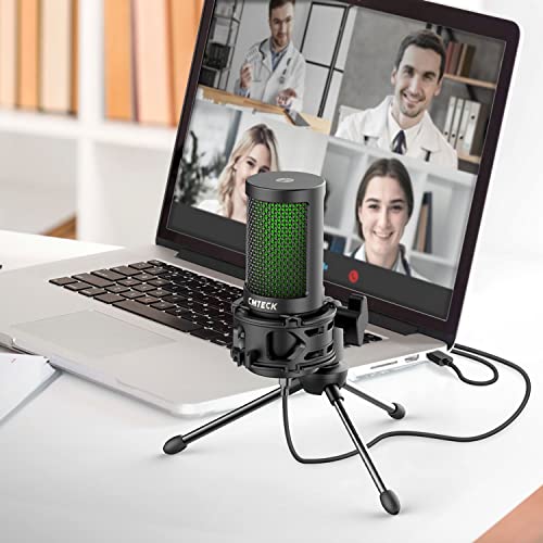 CMTECK USB Podcast Microphone with Pop Filter