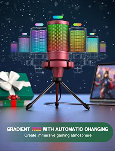 FIFINE RGB USB Microphone for Gaming and Podcasting