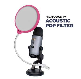 Dragonpad 6" Pink/White Microphone Pop Filter