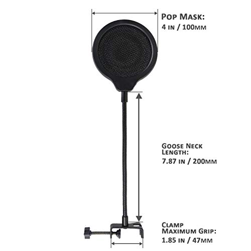 MV7 Microphone Pop Filter with Flexible Gooseneck Clip