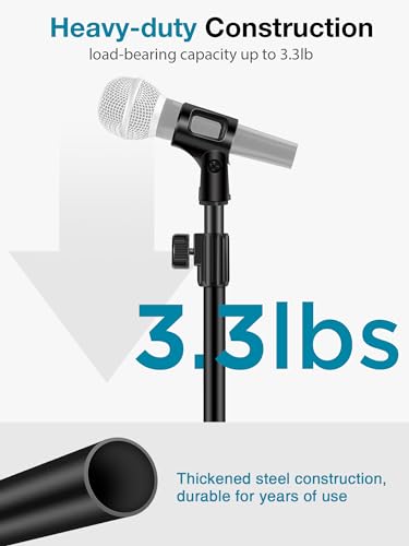 Adjustable Desktop Microphone Stand with Clip