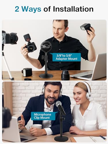 Adjustable Desktop Microphone Stand with Clip