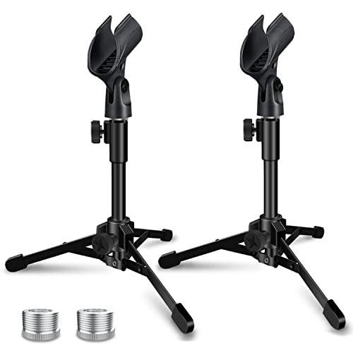 Mictop Portable Adjustable Desktop Mic Stand 2-Pack