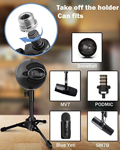 Mictop Portable Adjustable Desktop Mic Stand 2-Pack