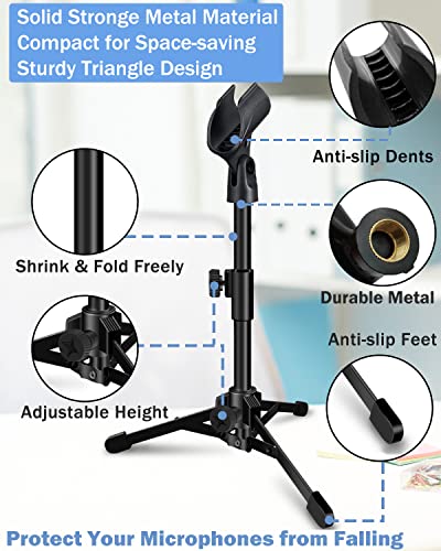 Mictop Portable Adjustable Desktop Mic Stand 2-Pack