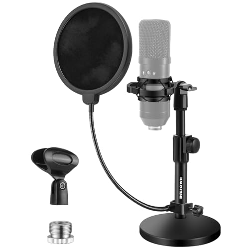 BILIONE Adjustable Desktop Microphone Stand with Accessories
