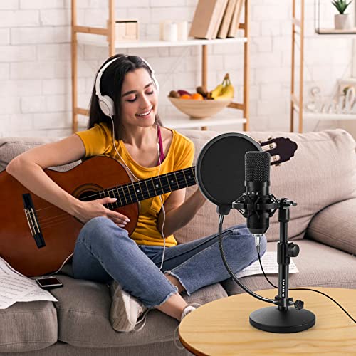 BILIONE Adjustable Desktop Microphone Stand with Accessories