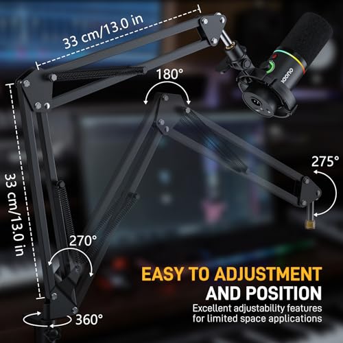 Adjustable Metal Microphone Boom Arm for Podcasts