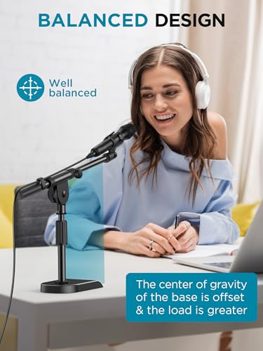 InnoGear Adjustable Desk Microphone Stand with Boom Arm