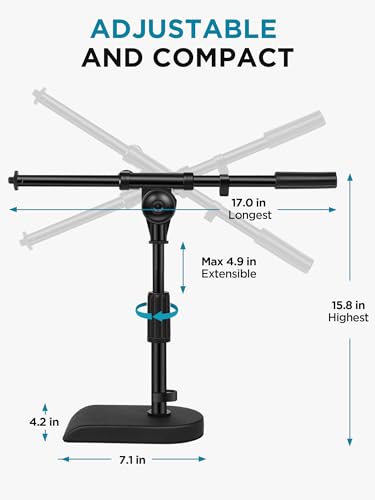InnoGear Adjustable Desk Microphone Stand with Boom Arm