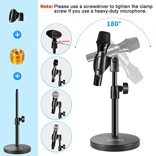 BILIONE Adjustable 3-in-1 Desktop Microphone Stand