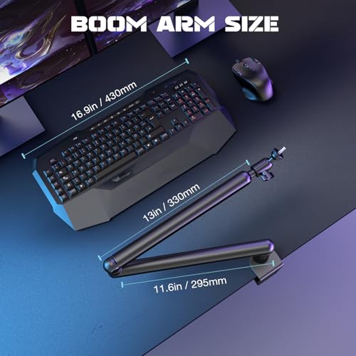 FIFINE Adjustable Microphone Boom Arm with Clamp