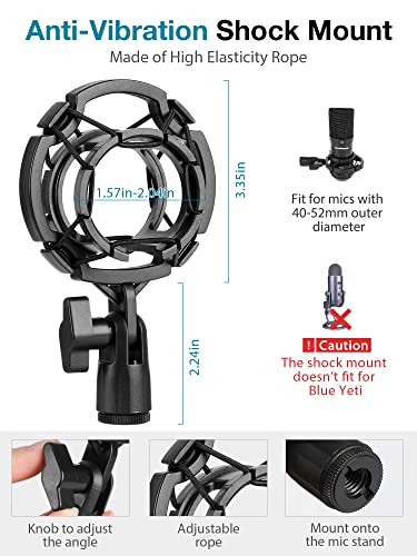 Adjustable Desktop Microphone Stand with Shock Mount