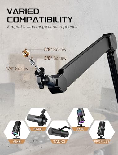 FIFINE Adjustable Mic Boom Arm for Podcasting