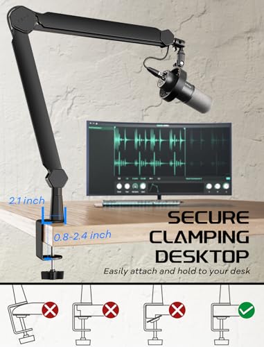 FIFINE Adjustable Mic Boom Arm for Podcasting