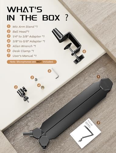 FIFINE Adjustable Mic Boom Arm for Podcasting