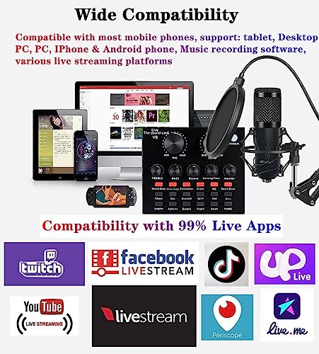BM800 Podcast Microphone & V8 Sound Card Bundle
