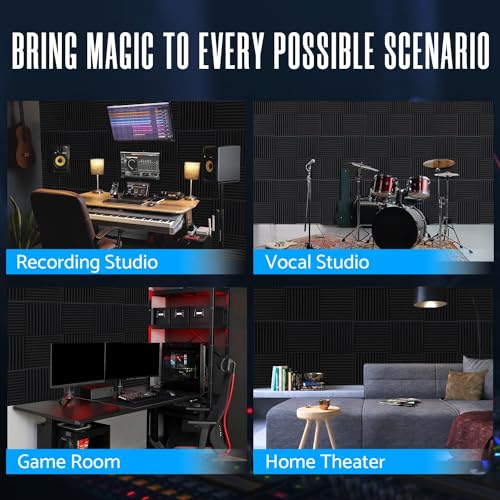 Sonicreative 52 Pack Acoustic Foam Wall Panels