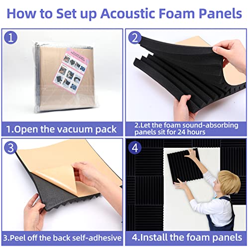 24 Pack Acoustic Foam Panels for Soundproofing
