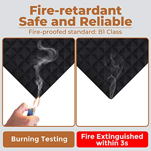 12"x12" Acoustic Foam Panels - 24 Pack Black